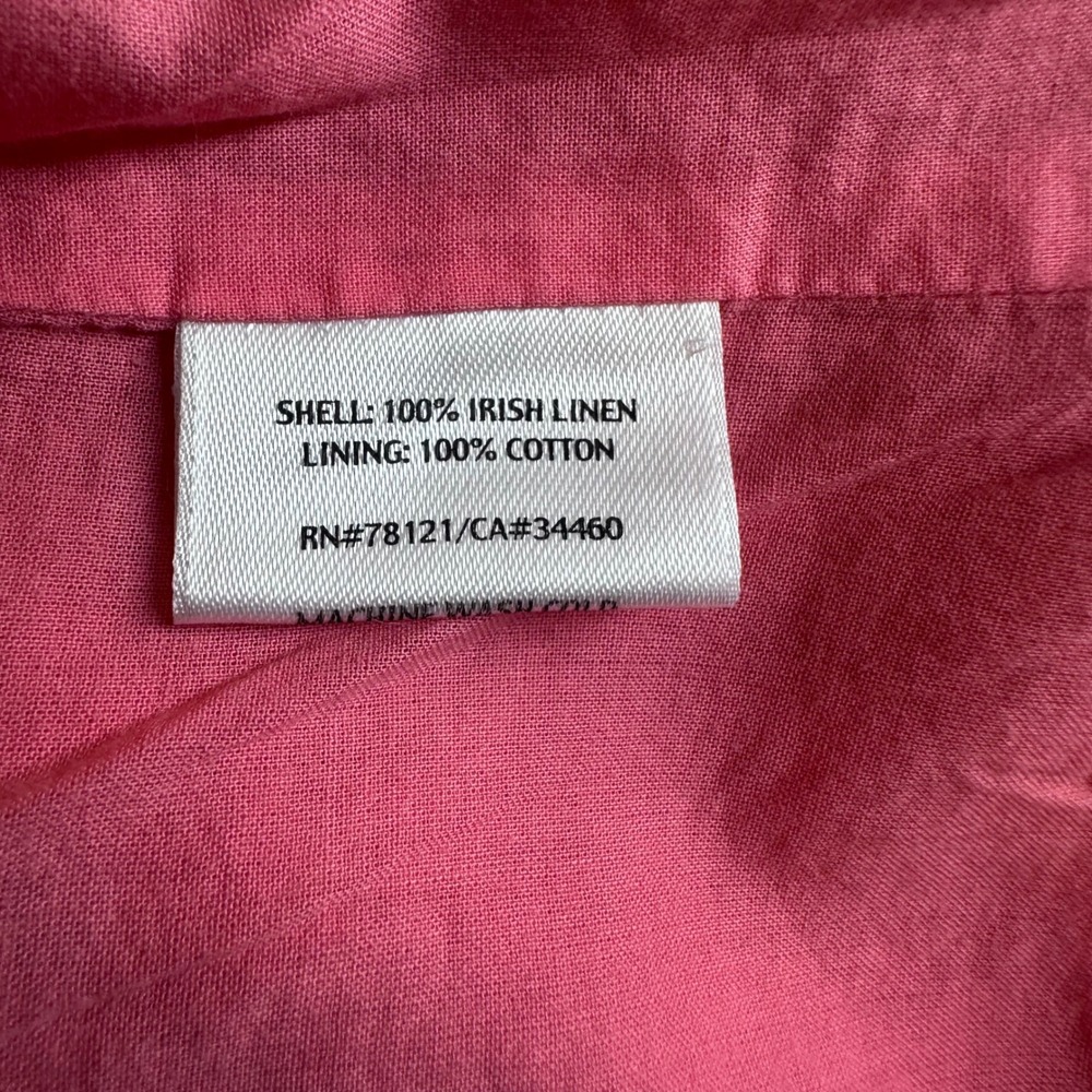 Eileen Fisher Pink 100% Irish Linen Tank Top Shell Women Sz L Scoop Neck Lined - Picture 7 of 13